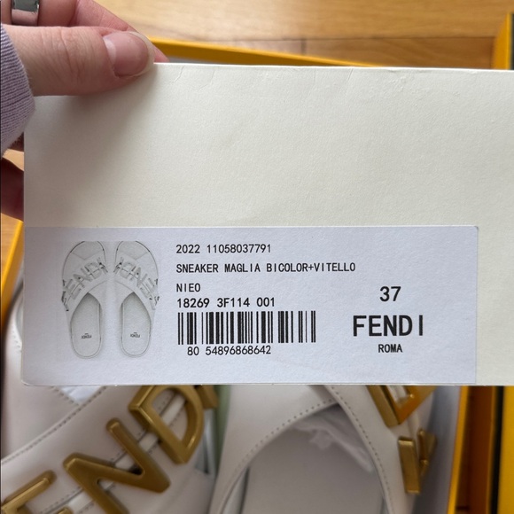 Fashion White Slides with Gold Accents - Picture 6 of 8